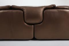 Alberto Rosselli Bronze Leather Saporiti High End Sectional Sofa Confidential 1970s - 984423