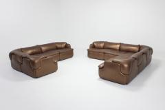 Alberto Rosselli Bronze Leather Saporiti High End Sectional Sofa Confidential 1970s - 984428