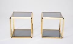 Alberto Rosselli Pair of Gold Colored Side Tables by Alberto Rosselli for Saporiti - 894032