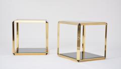 Alberto Rosselli Pair of Gold Colored Side Tables by Alberto Rosselli for Saporiti - 894035