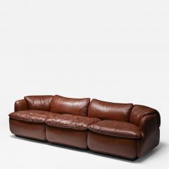 Alberto Rosselli Saporiti Confidential Cognac Leather Sofa by Alberto Rosselli 1972 - 1962738