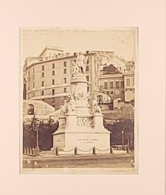 Albumen Photograph of Christopher Columbus Statue Italy 19th century - 3068502