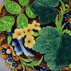 Alcock Majolica Flower And Leaf Plate - 2525407