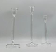 Aldo Cibic Set of 3 Italian Mouth Blown Glass Candle Holders by Aldo Cibic for Paola Coin - 4580759