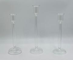 Aldo Cibic Set of 3 Italian Mouth Blown Glass Candle Holders by Aldo Cibic for Paola Coin - 4580761