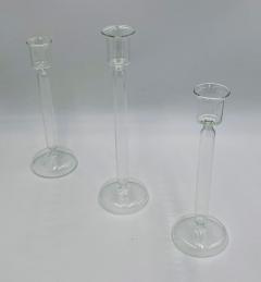 Aldo Cibic Set of 3 Italian Mouth Blown Glass Candle Holders by Aldo Cibic for Paola Coin - 4580765
