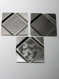 Aldo Donini Rare set of Three Steel Centerpieces by Donini and Cremonesi - 4724307