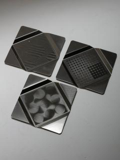 Aldo Donini Rare set of Three Steel Centerpieces by Donini and Cremonesi - 4724308