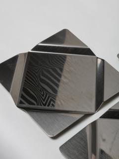 Aldo Donini Rare set of Three Steel Centerpieces by Donini and Cremonesi - 4724309