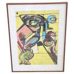 Aldo Gentilini Italian Abstract Painting Acrylic on Cardboard 1960s Aldo Gentilini - 2769172