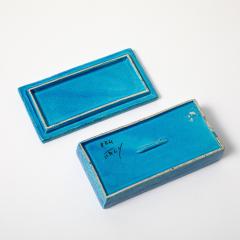 Aldo Londi Aldo Londi Bitossi Box Ceramic Blue Gold Geometric Signed - 4549334