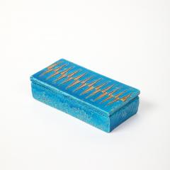 Aldo Londi Aldo Londi Bitossi Box Ceramic Blue Gold Geometric Signed - 4549337