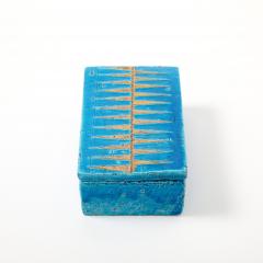Aldo Londi Aldo Londi Bitossi Box Ceramic Blue Gold Geometric Signed - 4549343