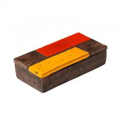 Aldo Londi Aldo Londi Bitossi Box Ceramic Mondrian Abstract Red Yellow Signed - 3897014