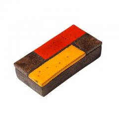 Aldo Londi Aldo Londi Bitossi Box Ceramic Mondrian Abstract Red Yellow Signed - 3897015