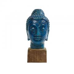 Aldo Londi Aldo Londi Bitossi Buddha Bust Ceramic Blue Gold Rosenthal Netter Signed - 2938073