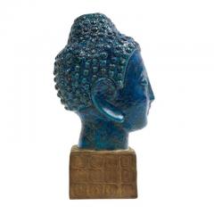 Aldo Londi Aldo Londi Bitossi Buddha Bust Ceramic Blue Gold Rosenthal Netter Signed - 2938075