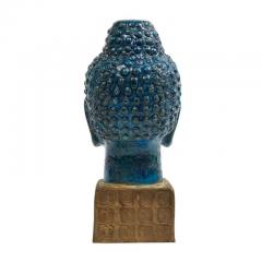 Aldo Londi Aldo Londi Bitossi Buddha Bust Ceramic Blue Gold Rosenthal Netter Signed - 2938077