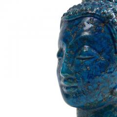 Aldo Londi Aldo Londi Bitossi Buddha Bust Ceramic Blue Gold Rosenthal Netter Signed - 2938078
