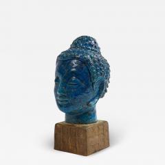 Aldo Londi Aldo Londi Bitossi Buddha Bust Ceramic Blue Gold Rosenthal Netter Signed - 2942540