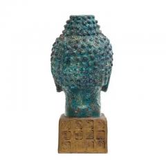 Aldo Londi Aldo Londi Bitossi Buddha Bust Ceramic Blue Gold Rosenthal Netter Signed - 3670617