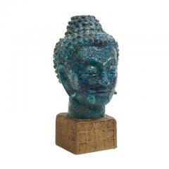 Aldo Londi Aldo Londi Bitossi Buddha Bust Ceramic Blue Gold Rosenthal Netter Signed - 3670618