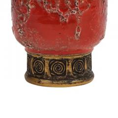 Aldo Londi Aldo Londi Bitossi Cinese Vase Ceramic Orange Red Gold Signed - 3723155