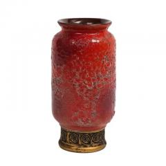 Aldo Londi Aldo Londi Bitossi Cinese Vase Ceramic Orange Red Gold Signed - 3723160