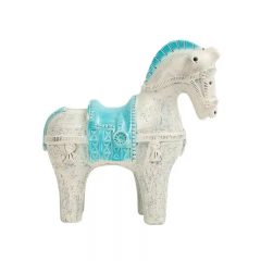 Aldo Londi Aldo Londi Bitossi Horse Ceramic Blue White - 3113357
