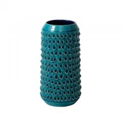 Aldo Londi Aldo Londi Bitossi Lacrima Vase Ceramic Blue Turquoise Textured Signed - 3935661