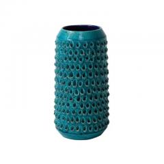 Aldo Londi Aldo Londi Bitossi Lacrima Vase Ceramic Blue Turquoise Textured Signed - 3935663