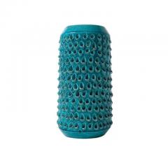 Aldo Londi Aldo Londi Bitossi Lacrima Vase Ceramic Blue Turquoise Textured Signed - 3935664