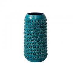 Aldo Londi Aldo Londi Bitossi Lacrima Vase Ceramic Blue Turquoise Textured Signed - 3935667