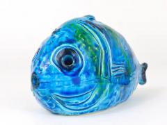 Aldo Londi Aldo Londi Bitossi Rimini Blue Glazed Fish Sculpture Figurine Italy 1950s - 4055309