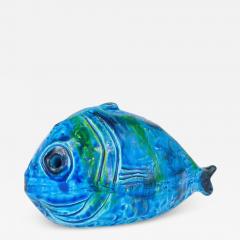 Aldo Londi Aldo Londi Bitossi Rimini Blue Glazed Fish Sculpture Figurine Italy 1950s - 4061021