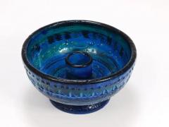 Aldo Londi Aldo Londi Bitossi Rimini Blue Glazed Midcentury Candle Holder Bowl 1950s - 4066404