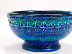 Aldo Londi Aldo Londi Bitossi Rimini Blue Glazed Midcentury Candle Holder Bowl 1950s - 4066471