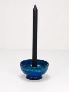 Aldo Londi Aldo Londi Bitossi Rimini Blue Glazed Midcentury Candle Holder Bowl 1950s - 4066516