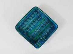 Aldo Londi Aldo Londi Bitossi Rimini Blue Glazed Square Midcentury Ashtray Italy 1950s - 4055303