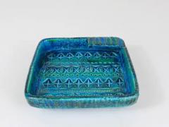 Aldo Londi Aldo Londi Bitossi Rimini Blue Glazed Square Midcentury Ashtray Italy 1950s - 4055305
