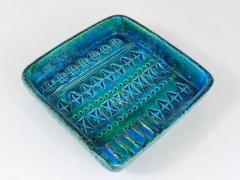 Aldo Londi Aldo Londi Bitossi Rimini Blue Glazed Square Midcentury Ashtray Italy 1950s - 4055306