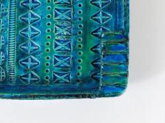 Aldo Londi Aldo Londi Bitossi Rimini Blue Glazed Square Midcentury Ashtray Italy 1950s - 4055307