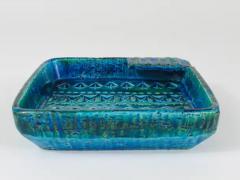 Aldo Londi Aldo Londi Bitossi Rimini Blue Glazed Square Midcentury Ashtray Italy 1950s - 4055330