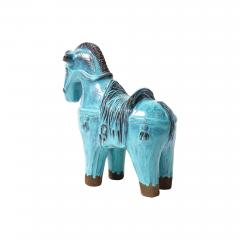 Aldo Londi Aldo Londi Bitossi Rosenthal Netter Horse Ceramic Cyan Blue Signed - 4432826
