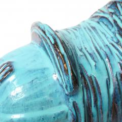 Aldo Londi Aldo Londi Bitossi Rosenthal Netter Horse Ceramic Cyan Blue Signed - 4432850