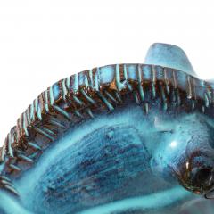 Aldo Londi Aldo Londi Bitossi Rosenthal Netter Horse Ceramic Cyan Blue Signed - 4432874