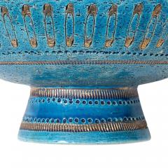 Aldo Londi Aldo Londi Bitossi Safety Pin Bowl Ceramic Blue Gold Signed - 4432775