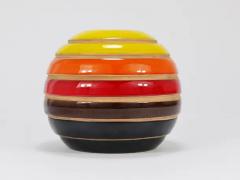 Aldo Londi Aldo Londi Bitossi Striped Mid Century Ceramic Ball Vase Italy 1960s - 4067970