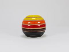 Aldo Londi Aldo Londi Bitossi Striped Mid Century Ceramic Ball Vase Italy 1960s - 4067974