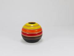 Aldo Londi Aldo Londi Bitossi Striped Mid Century Ceramic Ball Vase Italy 1960s - 4067983
